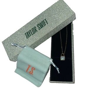 Taylor Swift Showgirl Opalite Lock Necklace Gold Tone NIB